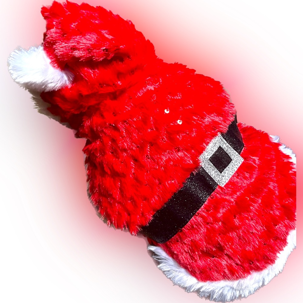 Christmas Plush Festive Dog Cat Santa Outfit for Chihuahua/Yorkie size S or XS